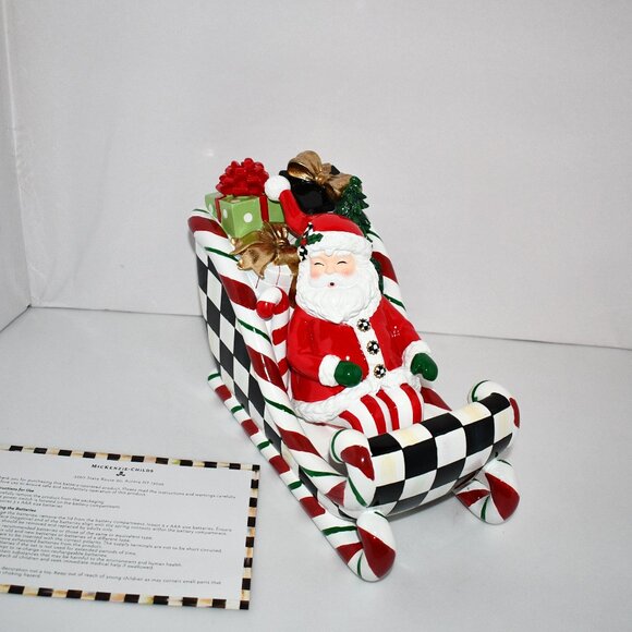 MacKenzie-Childs Nick's Pick Illuminated Santa in Sleigh Décor #35509-1122NM - Picture 1 of 7